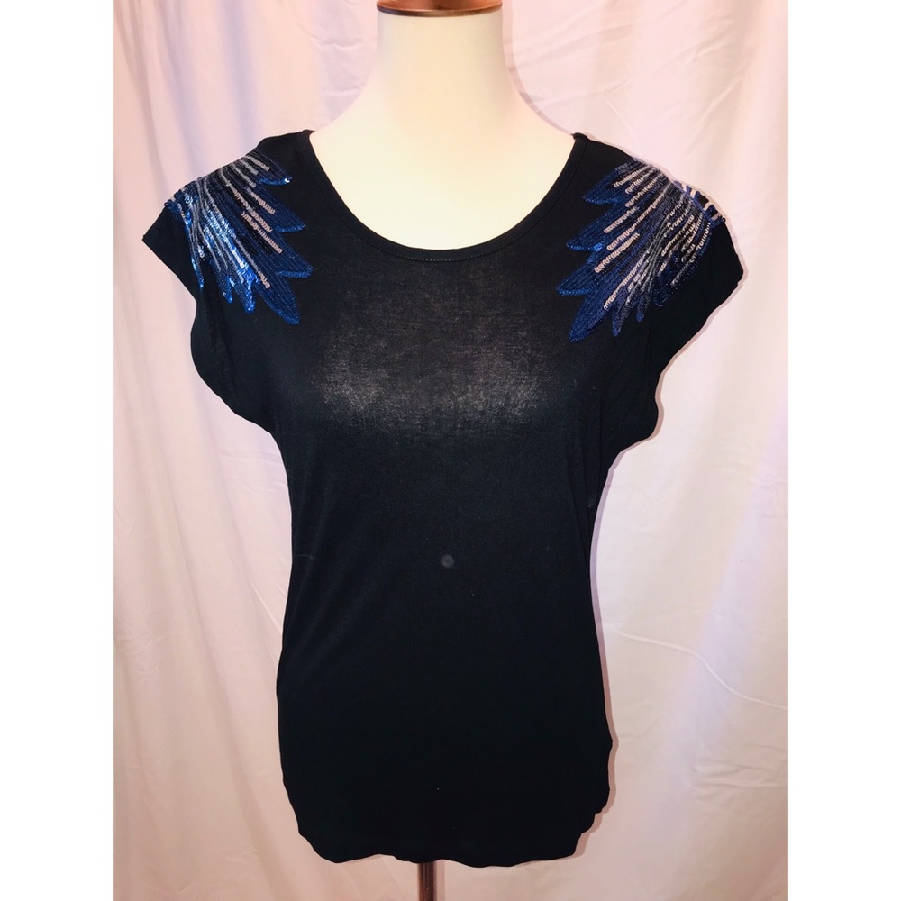 XXI Black Sequined Blouse